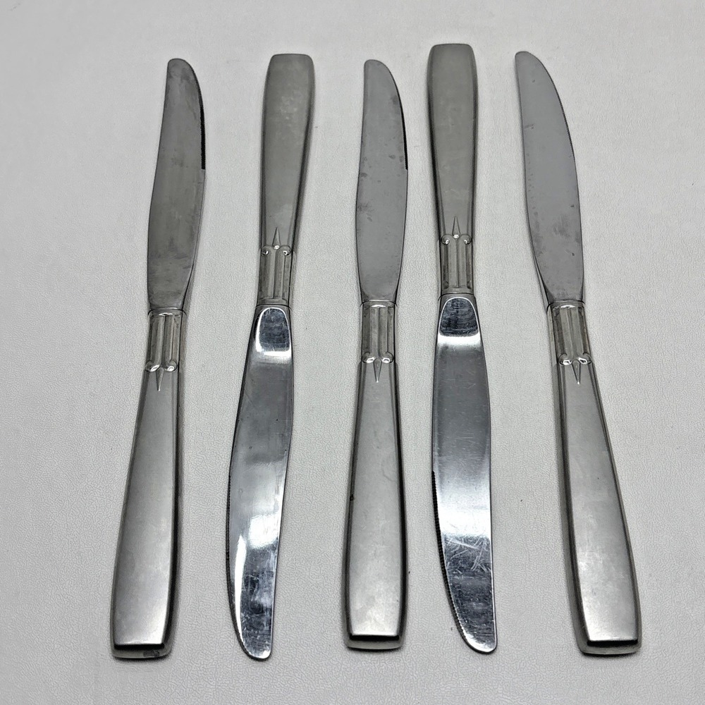 Oneida Stainless Accent lot of 7‎ Dinner Knives Butter Satin Handle Flatware